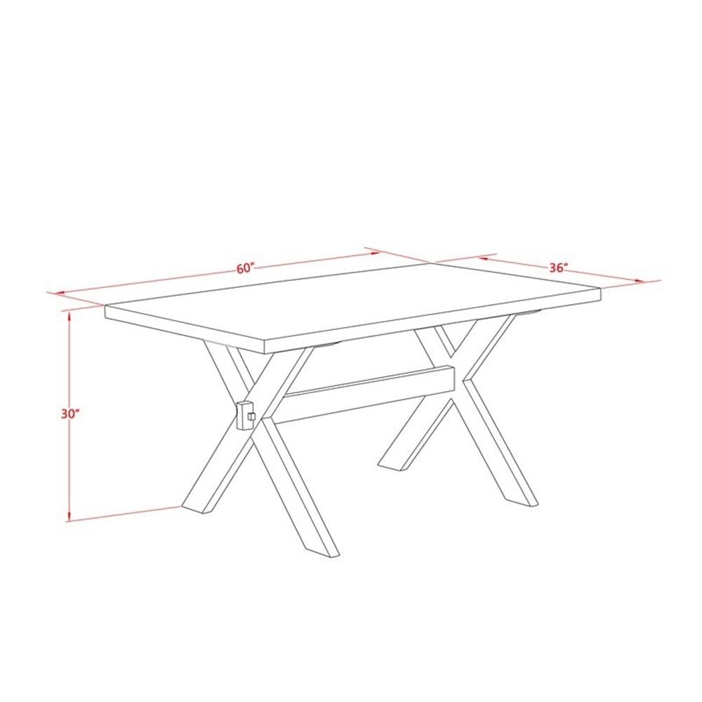 7 Piece Dining Set with 36x60 Inch Table and 6 Black Chairs M203