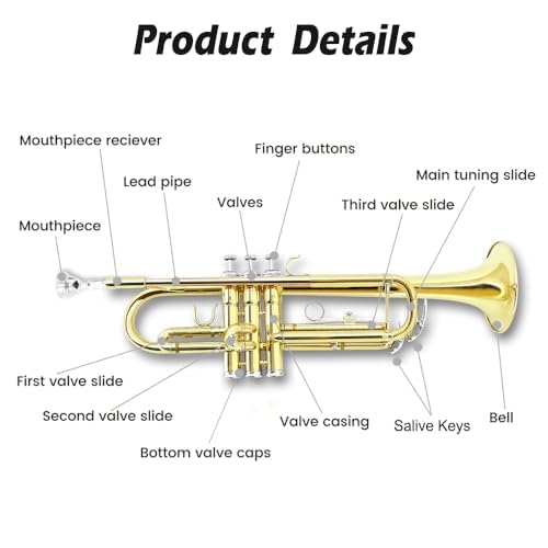 Bb Standard Trumpet Set with Hard Case, 7C Mouthpiece I866