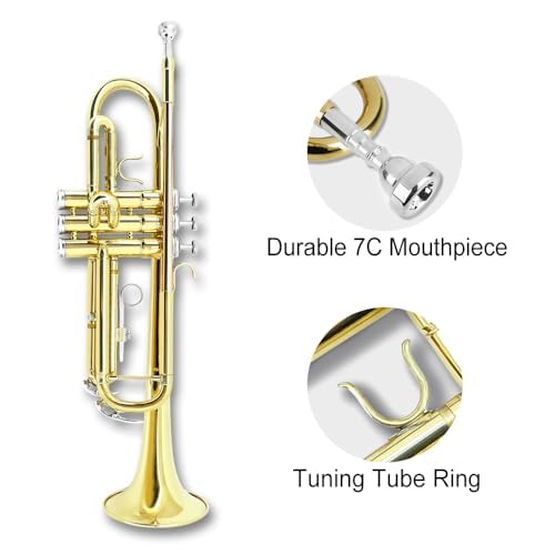 Bb Standard Trumpet Set with Hard Case, 7C Mouthpiece I866