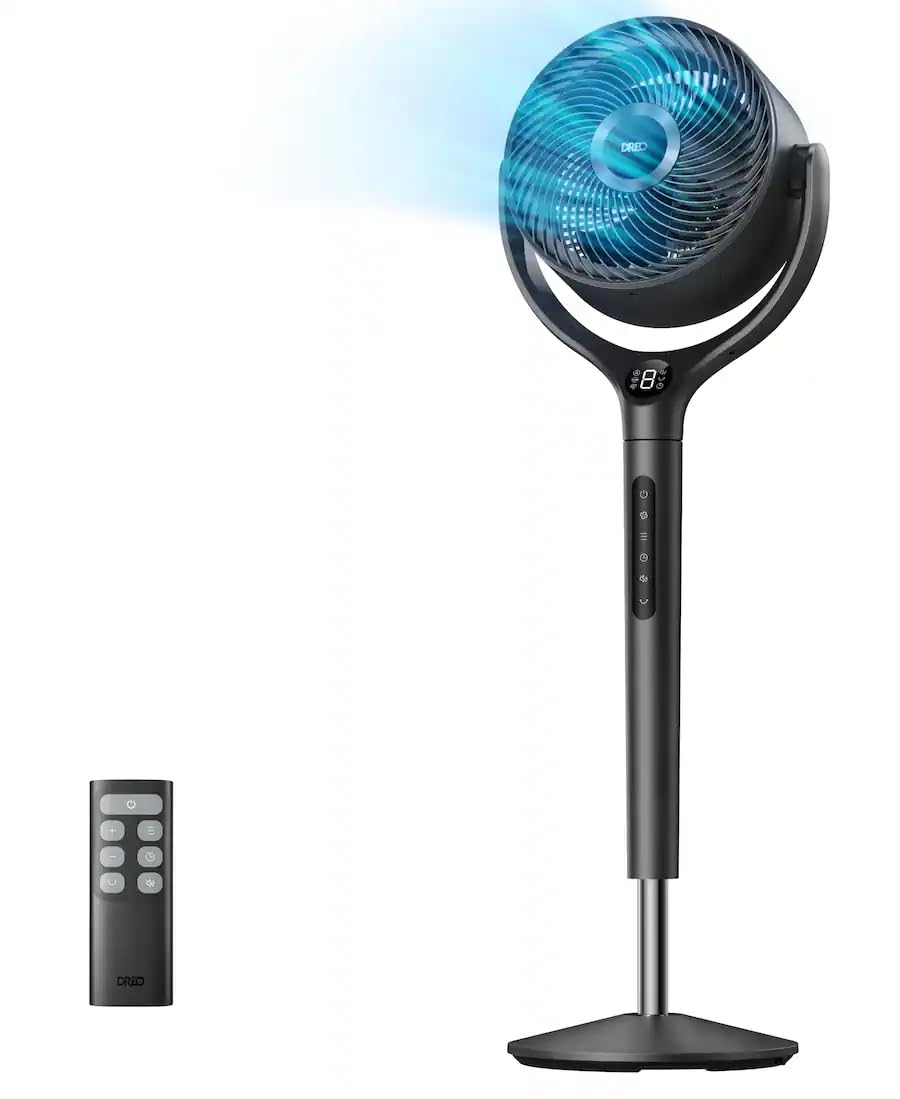 9 in. Adjustable Pedestal Floor Fan with Remote A94483