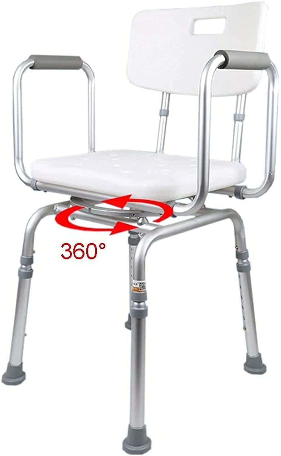 Padded Seat Transfer Bench, Shower Chair with Arms and Back, Adjustable Height Anti Skid Bath Seat V865