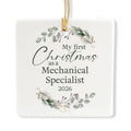 Ceramic 3-inch Square Botanical Wreath Ornament R255