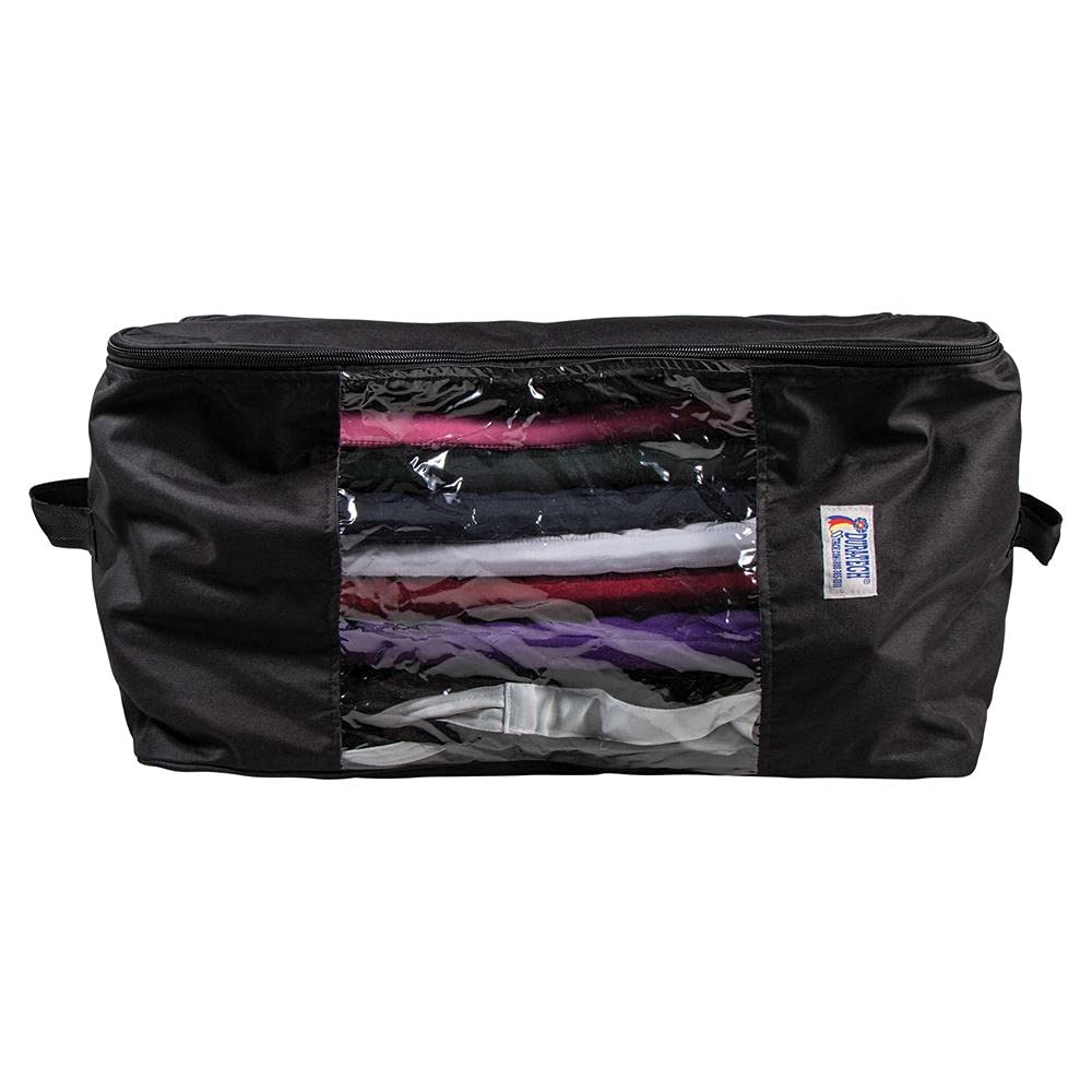 Black Nylon Lined Storage Bag with Three-Sided Zipper Q507673
