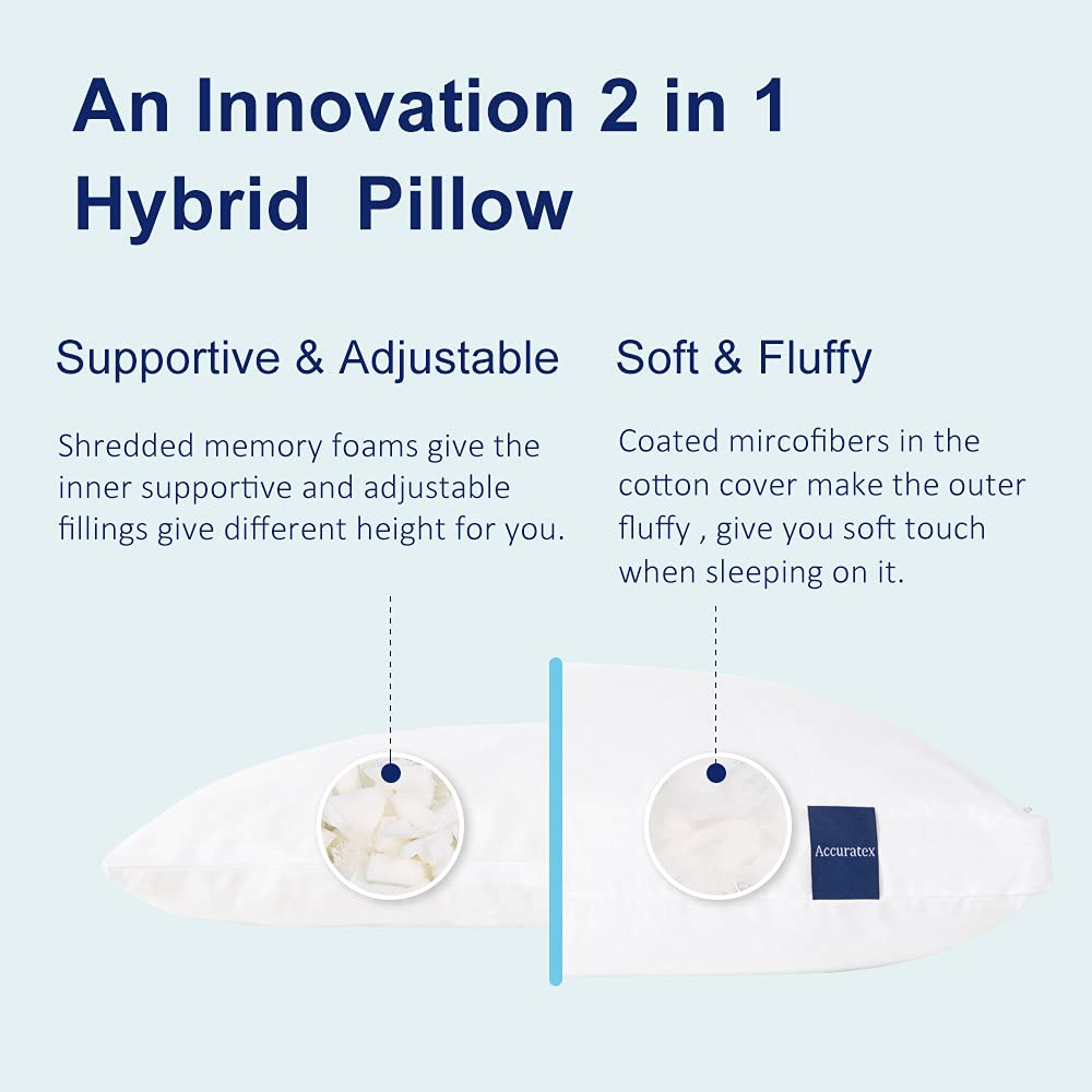 King Size Set of 2 Adjustable Hybrid Pillow F5062