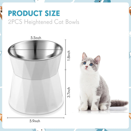 2 Pcs Elevated Cat Bowls U4408