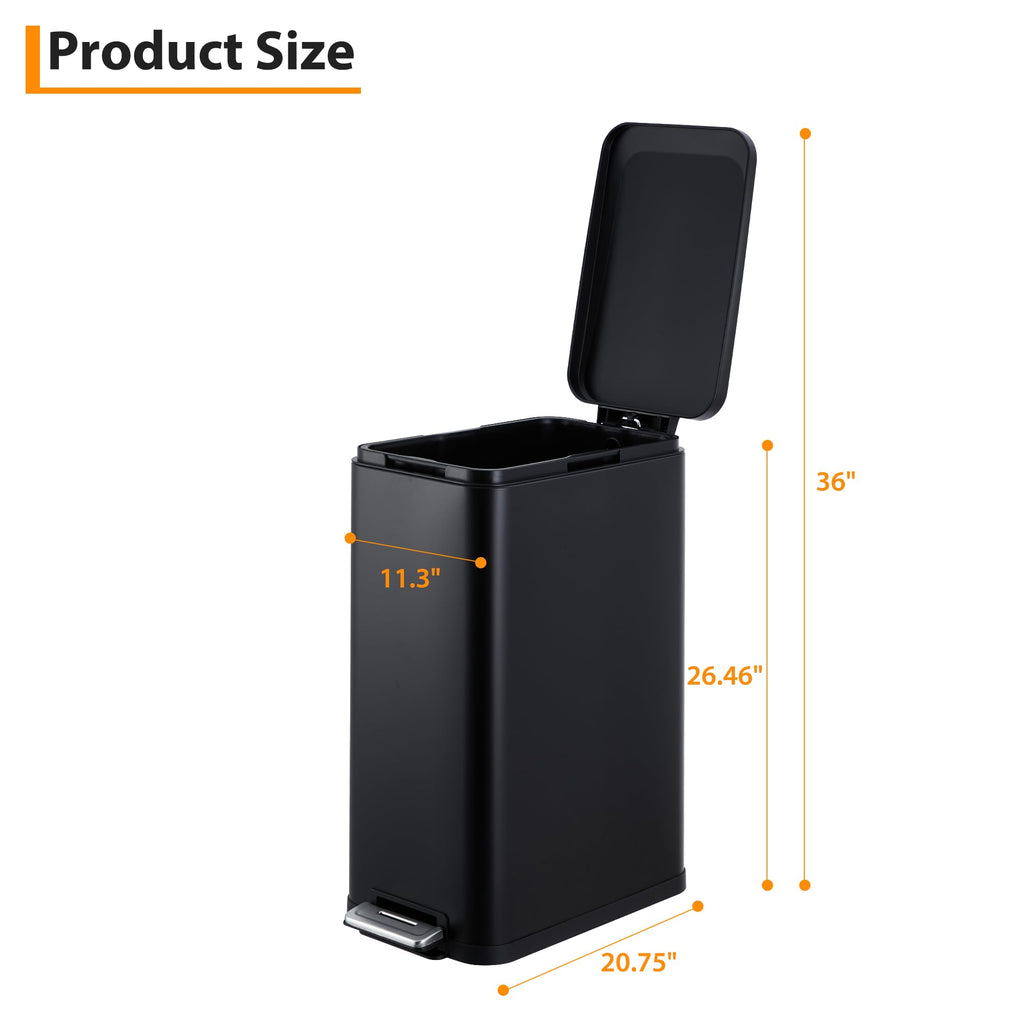 13.2 Gallon Stainless Steel Step Trash Can K936