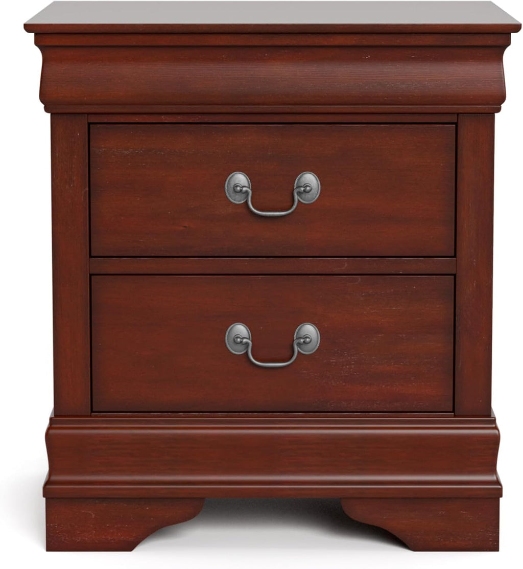Dark Cherry 2 Drawer Solid Wood Nightstand Q6184