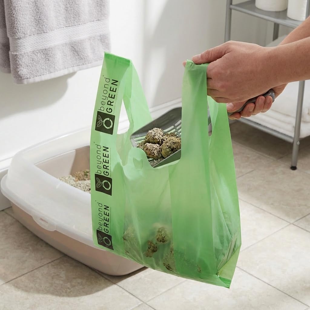 Cat Litter Bags with Handles, 300 Bags Y6544
