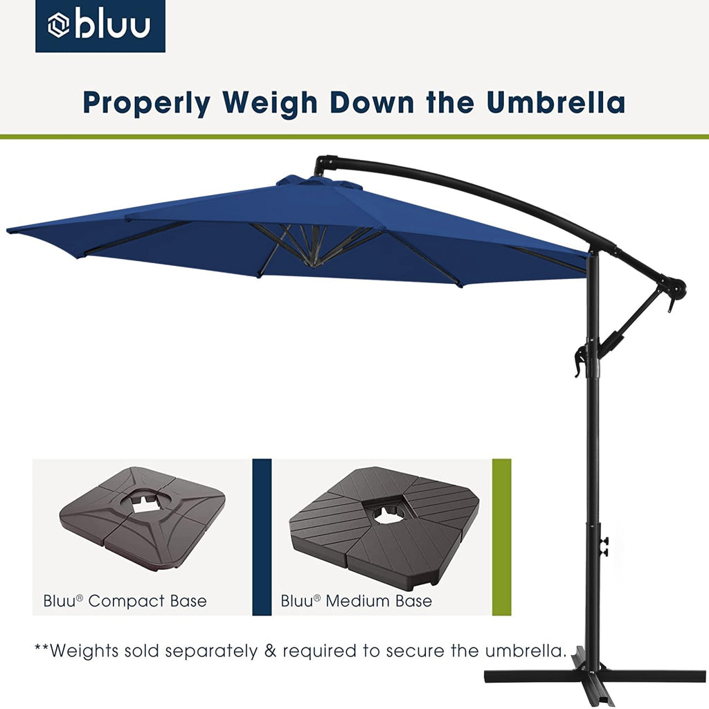 10 FT Navy Blue Patio Offset Umbrella N38027