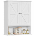 White Over The Toilet Bathroom Wall Cabinet with Adjustable Shelf M661