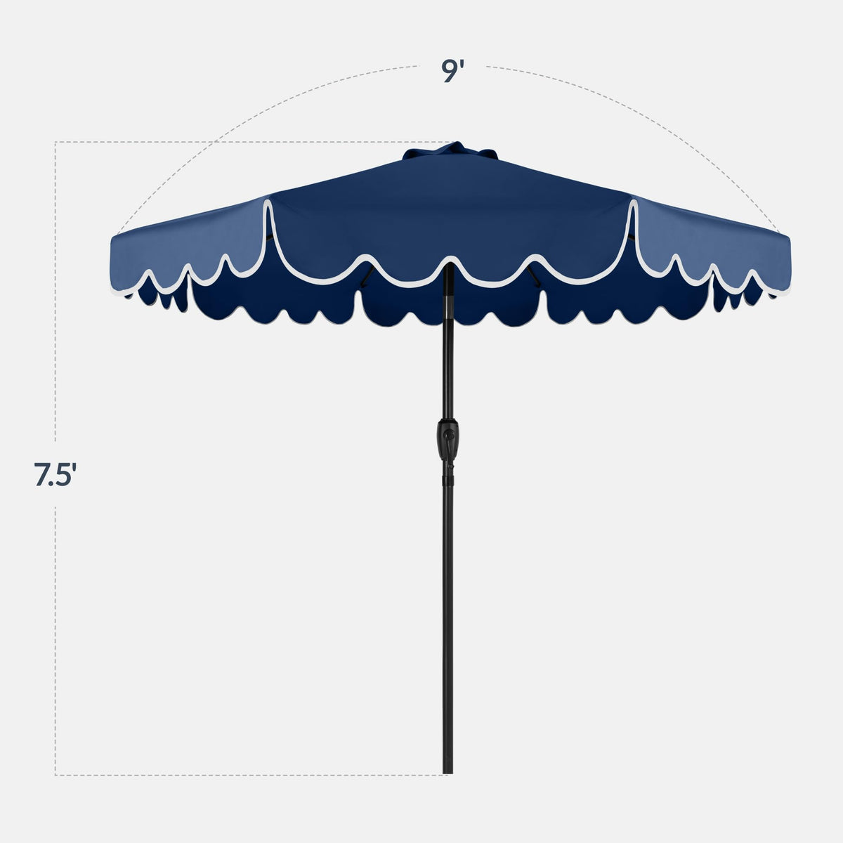9ft Navy Patio Market Umbrella with Crank & Tilt W300