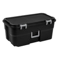 22 Gallon Black Wheeled Plastic Storage Trunk with Lids T90858