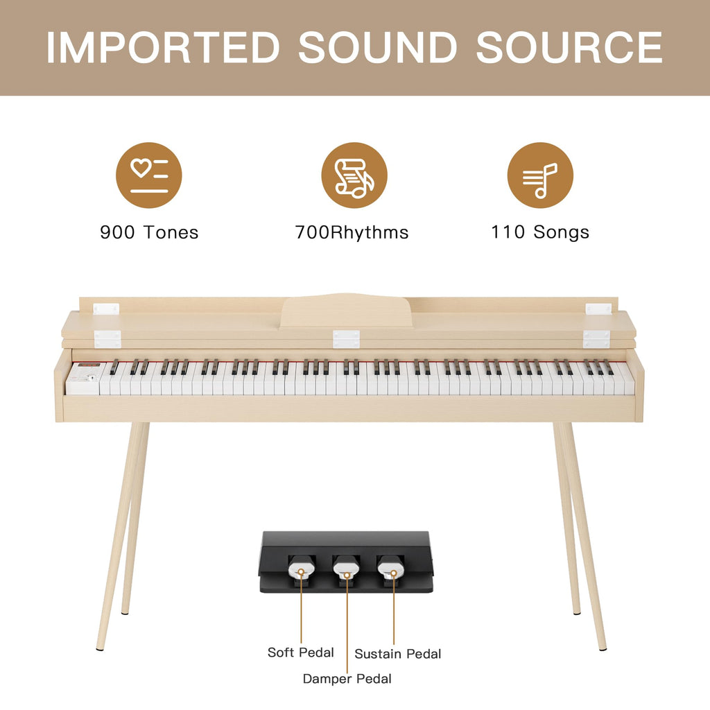 88-Key Weighted Digital Piano with 3-Pedal and Stand X147398