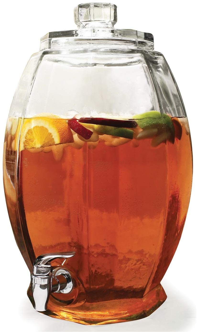 Glass Beverage Dispenser Pitcher with Lid 3 Gal Z7734