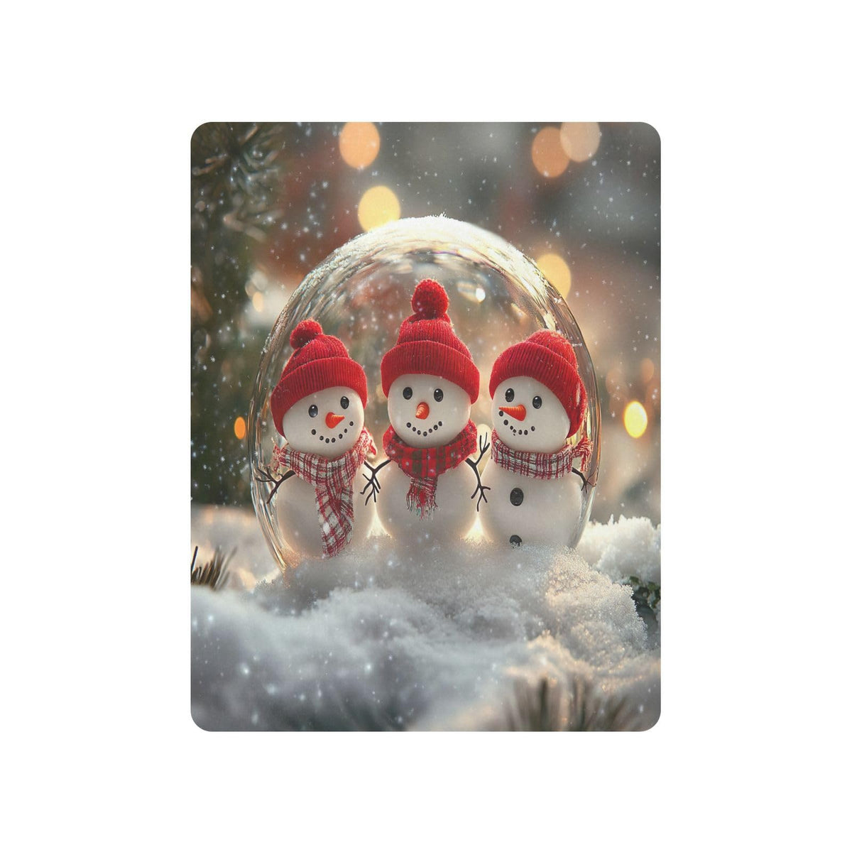 Snowmen Crystal Ball Crib Sheet 52" x 28" Q560