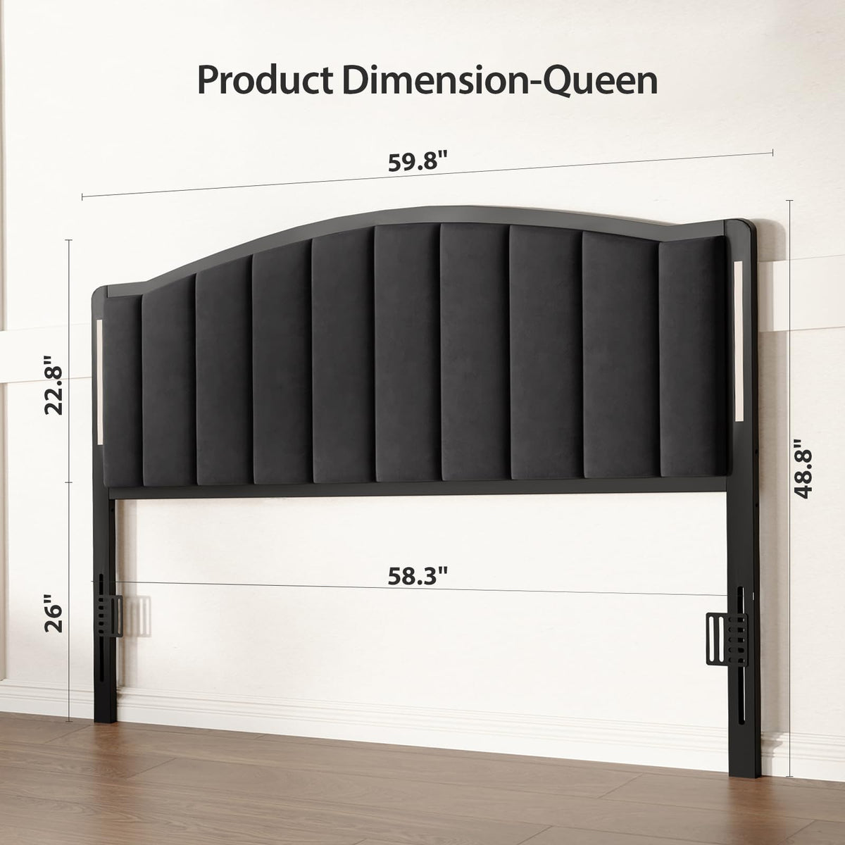 Upholstered Tufting Headboard Queen Size with Lights R859
