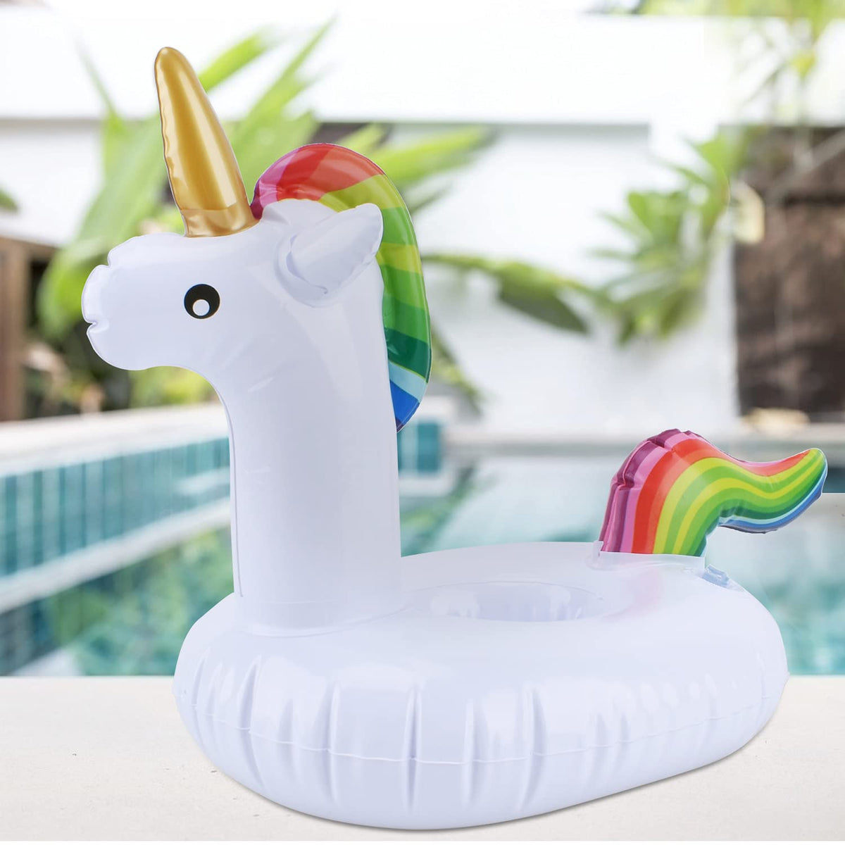 8 Pack Inflatable Drink Holders with Air Pump D7559