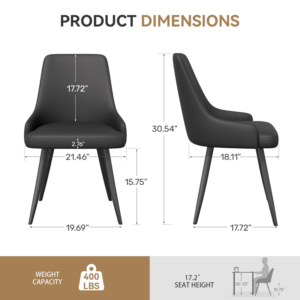 Faux Leather Chairs Set of 4 X1615
