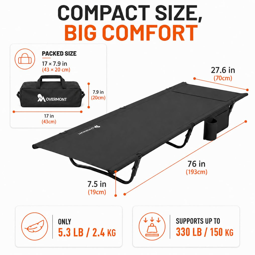 Portable Camping Cot with Pillow Pocket B848685