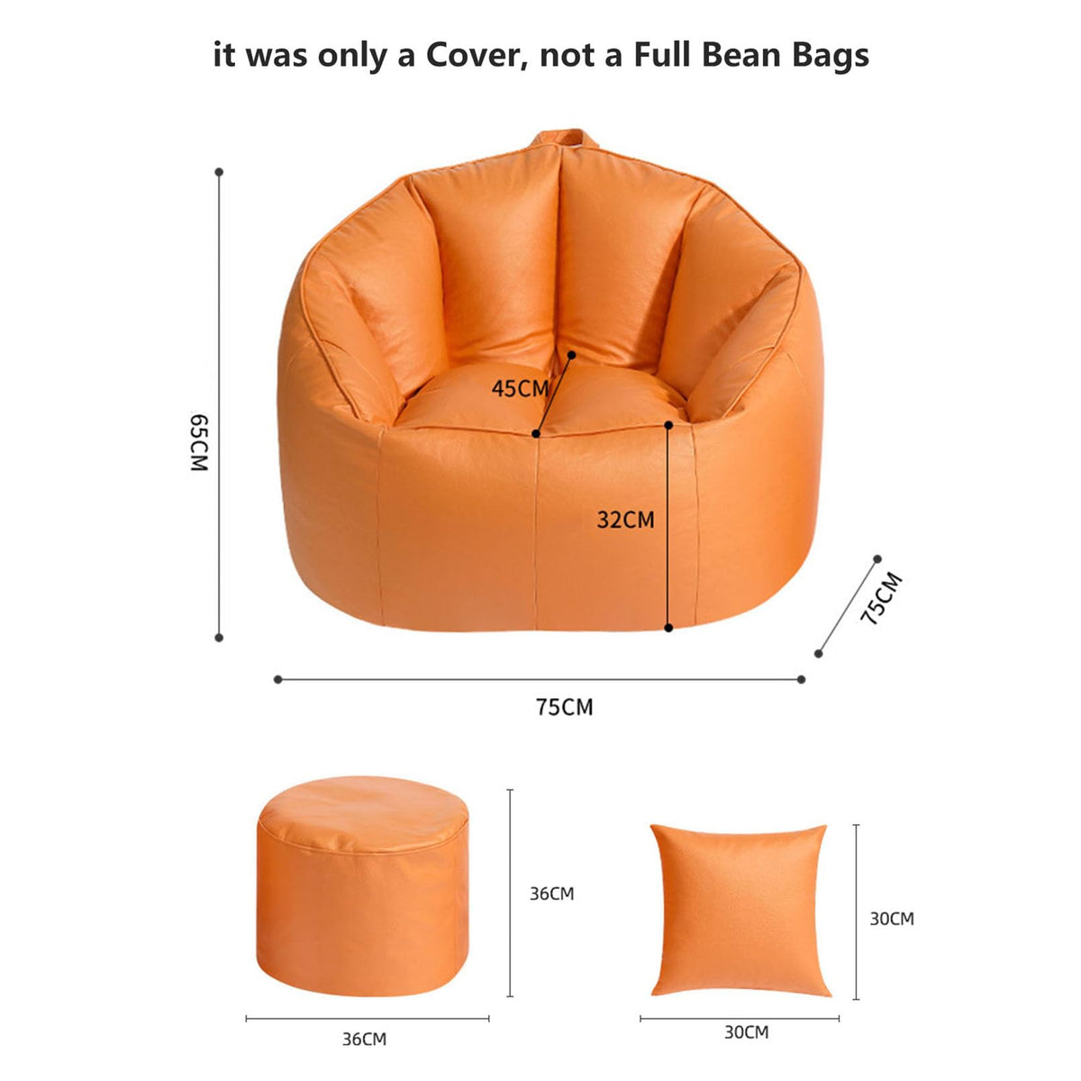 Yellow Bean Bag Chair Cover Y84756