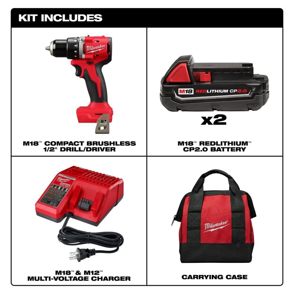 M18 Compact Brushless 1/2 Inch Drill/Driver Kit L27426