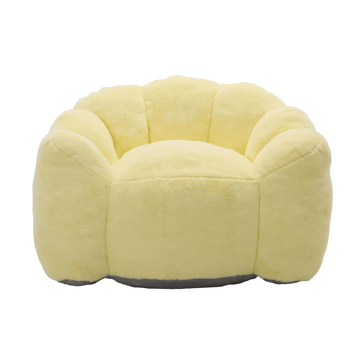 Large Yellow Faux Fur Bean Bag Chair J3047