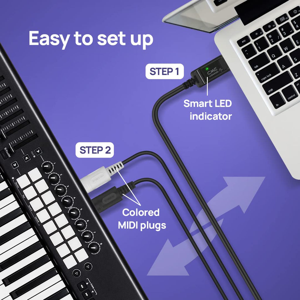 High-Speed USB MIDI Cable with Filter and Mapper V2815