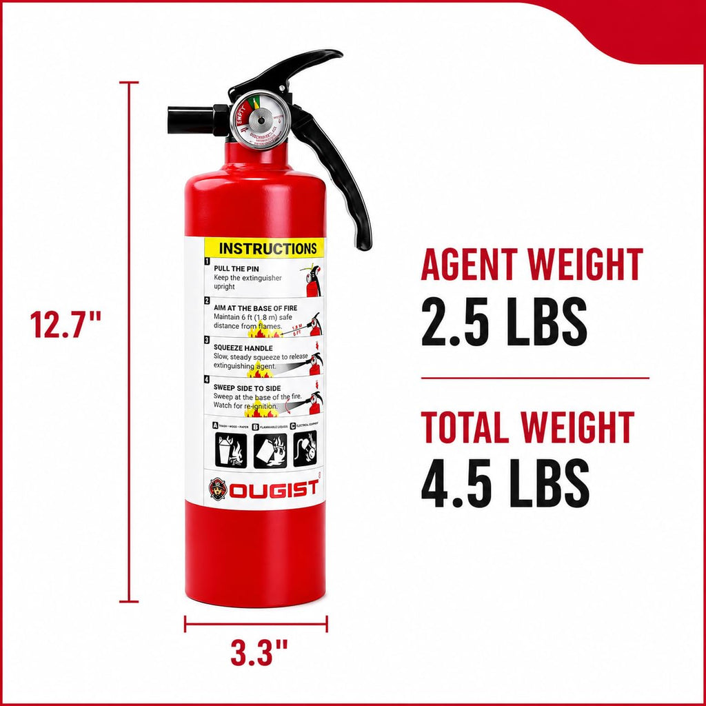 2.5 lb Rechargeable Dry Chemical Fire Extinguisher 4 Pack E9455