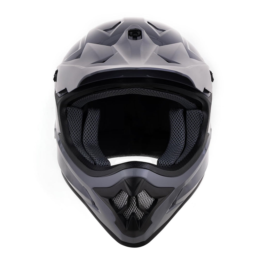 Adult ATV Dirt Bike Helmet with Goggles Gloves & Mask Adjustable Sun Visor Motorcycle Off-Road Motocross Downhill Moped MX Gray L J749186