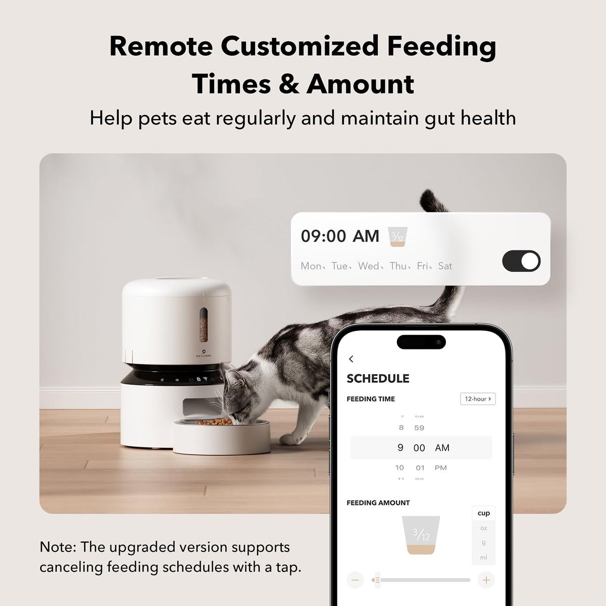 Automatic Cat Feeder 5G WiFi 3L White D441094