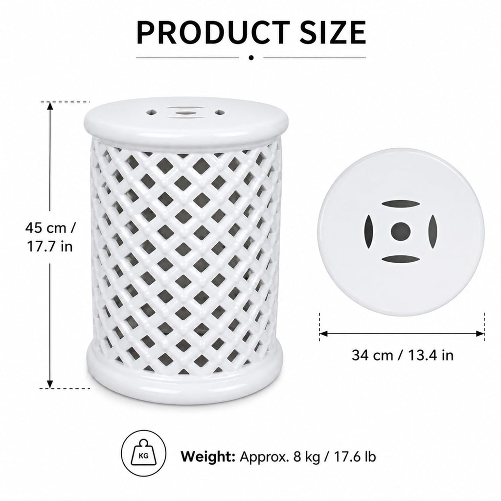 Glazed Ceramic Garden Stool U901431