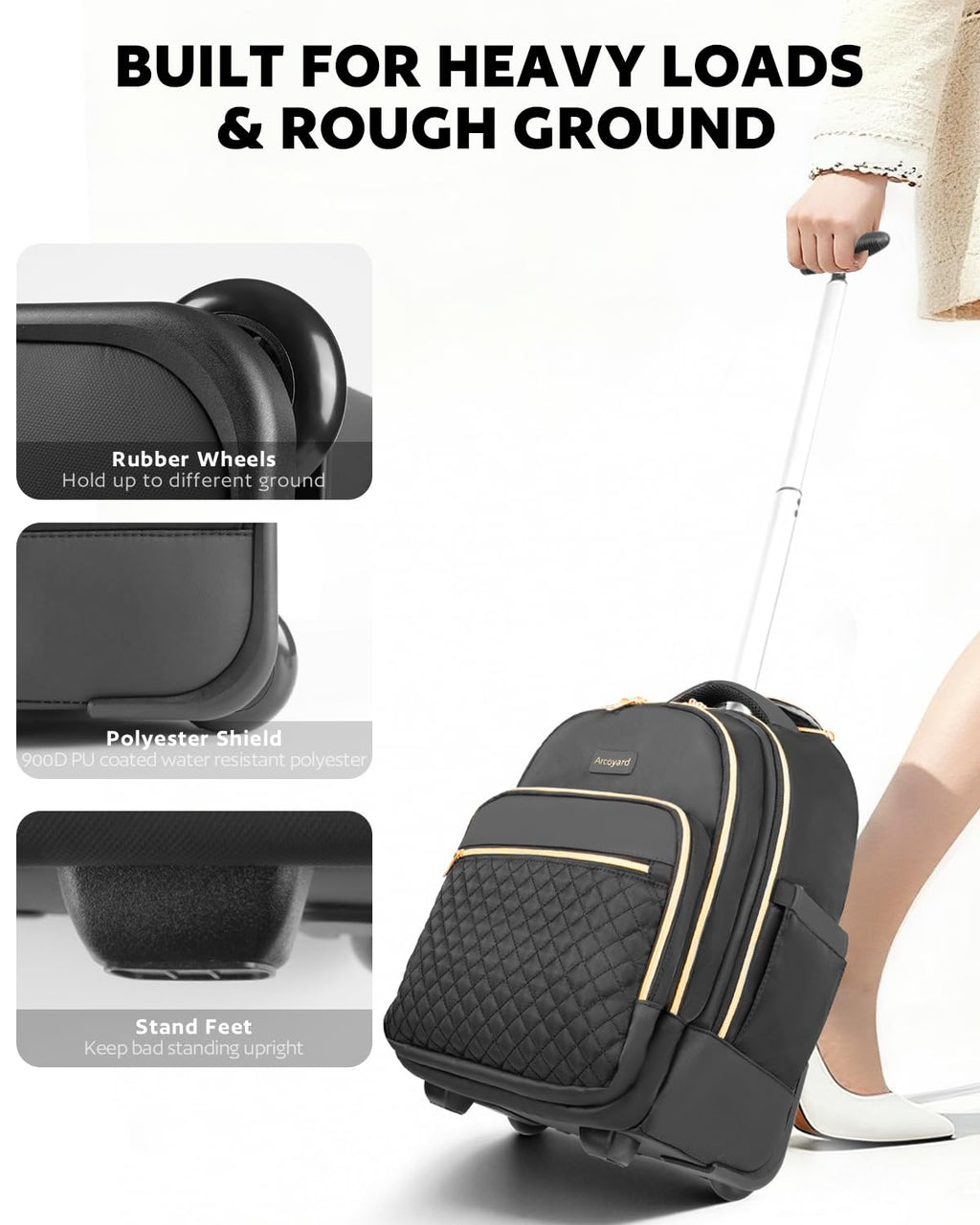 Rolling Backpack with Wheels J304