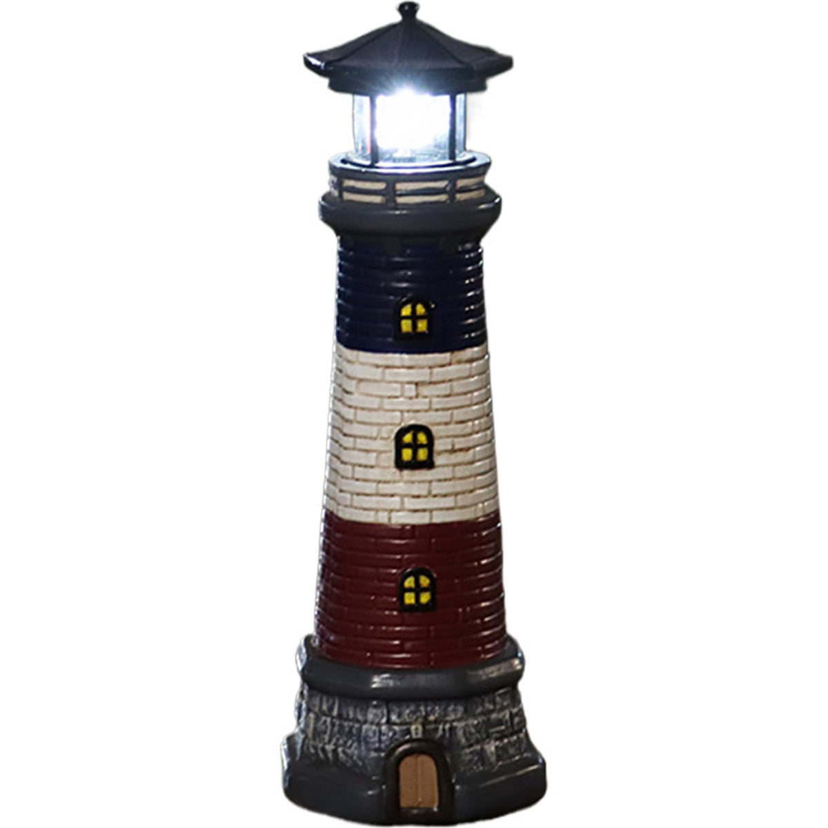 15" Tall Waterproof Resin Lighthouse Lamp with Rotating LED H931260
