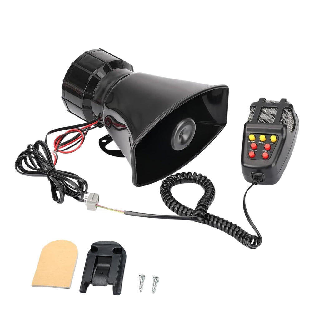 12V 100W 7 Tone Car Siren Horn Speaker with Microphone X2830