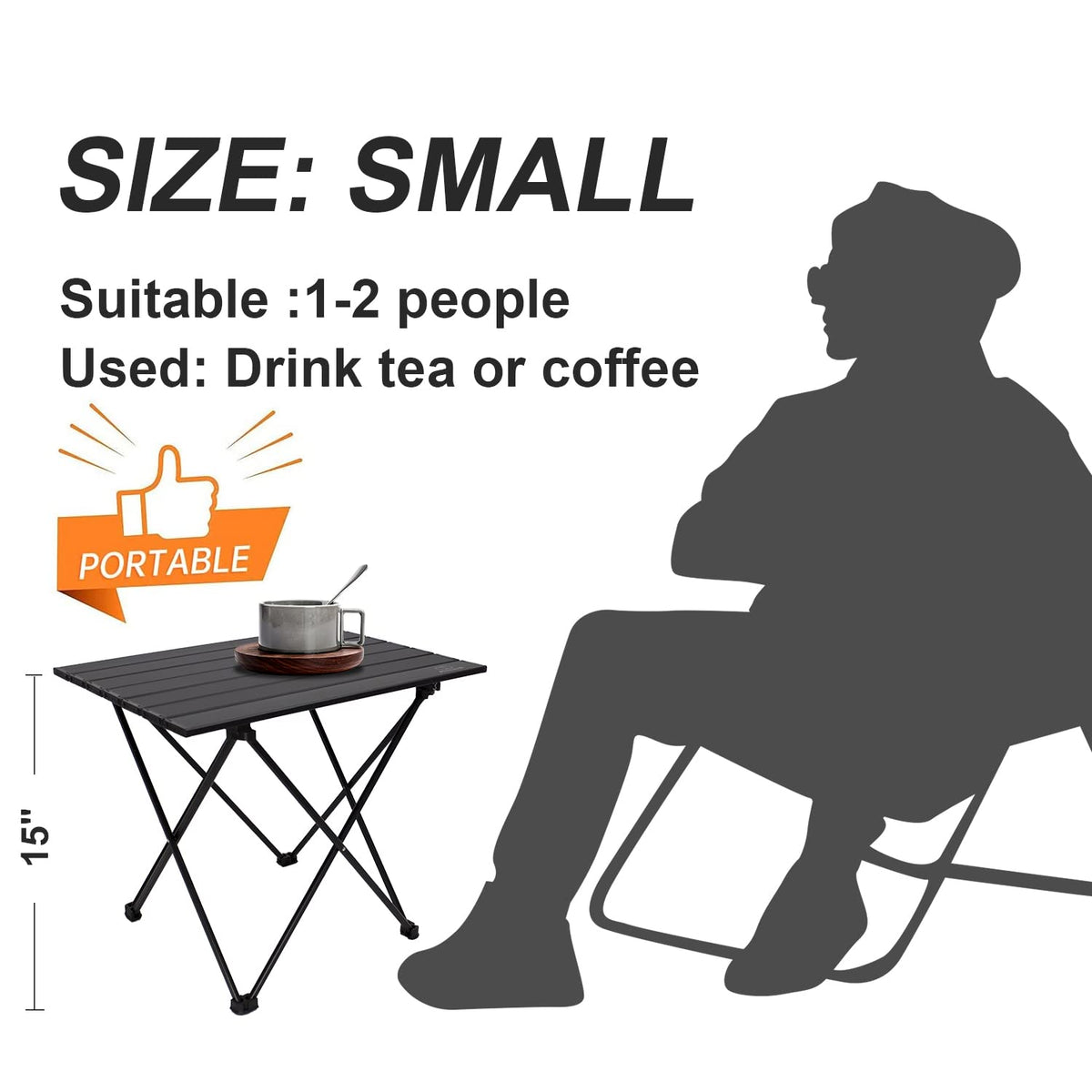 Camping Table Folding Portable Aluminum Lightweight Carry Bag H461455
