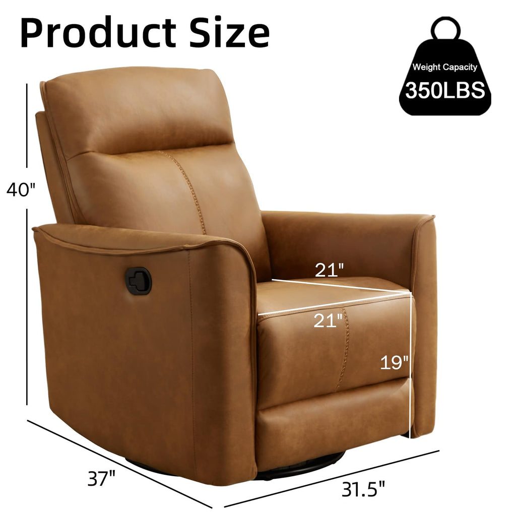 Brown Leathaire Swivel Rocker Recliner I558413