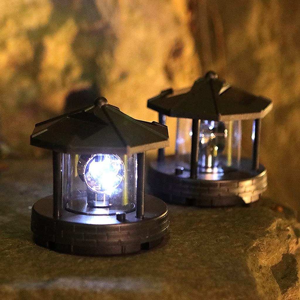 2 Pieces Solar Powered Lighthouse Shape Light X17588
