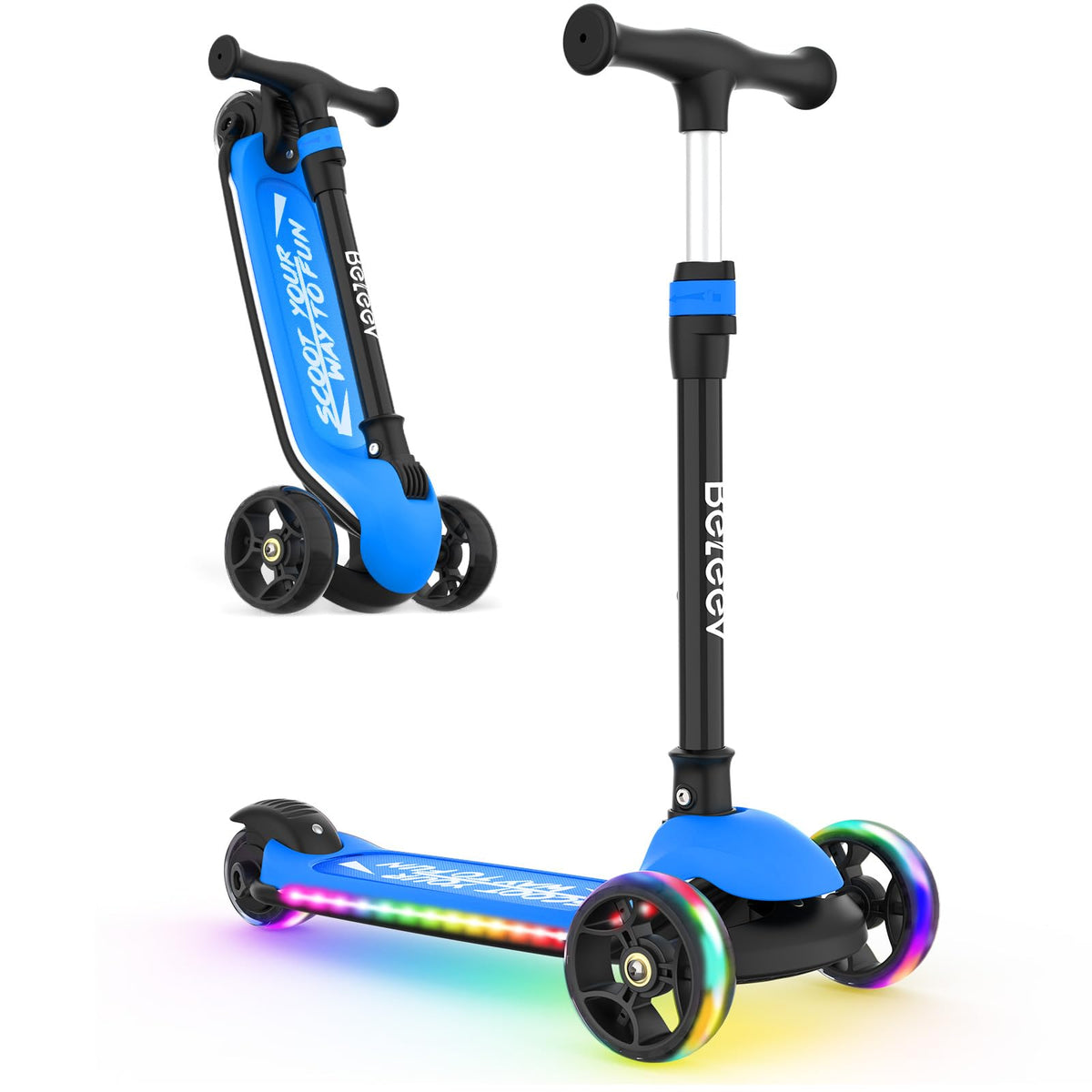 3 Wheel Folding Kids Scooter with LED Light-Up Wheels M719