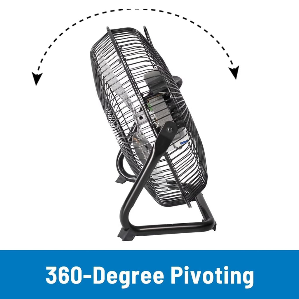 9 Inch Black Metal High Velocity Floor & Wall Mount Fan Y214186