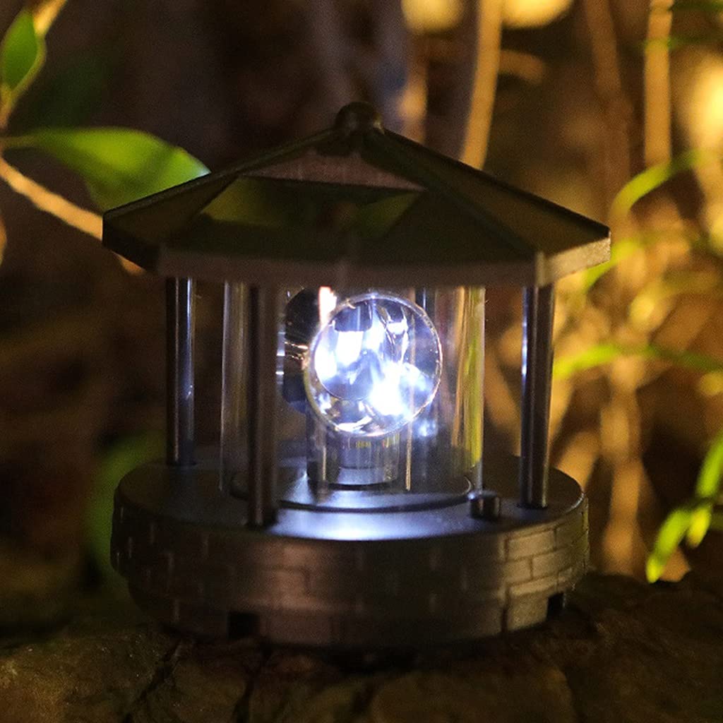 2 Pieces Solar Powered Lighthouse Shape Light X17588