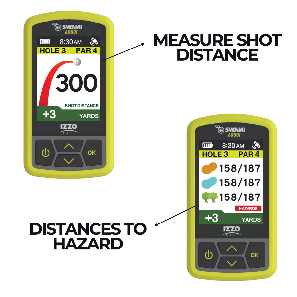 Handheld Golf GPS Water-Resistant Color Display with 38,000 Course Maps Y43149