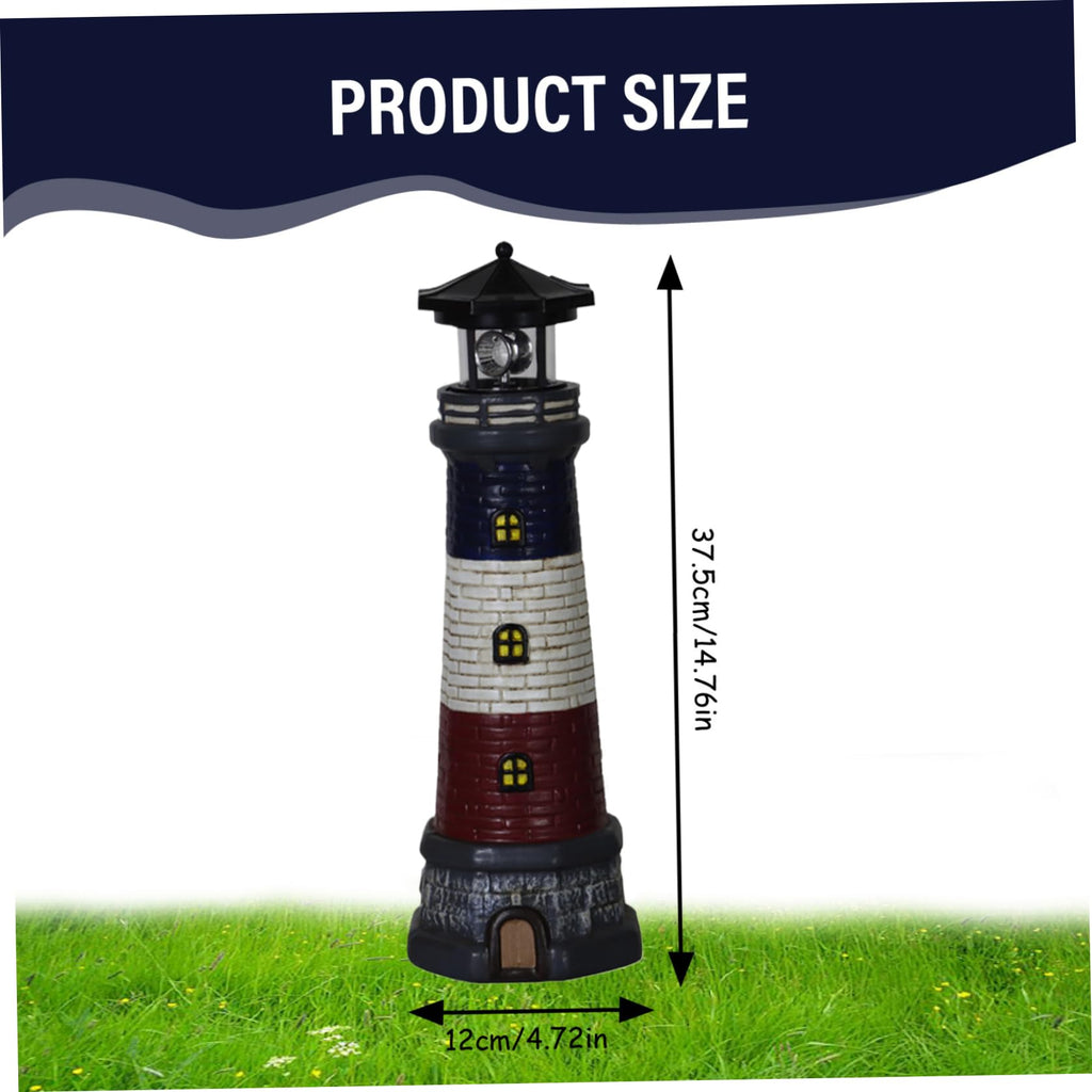 15" Tall Waterproof Resin Lighthouse Lamp with Rotating LED H931260
