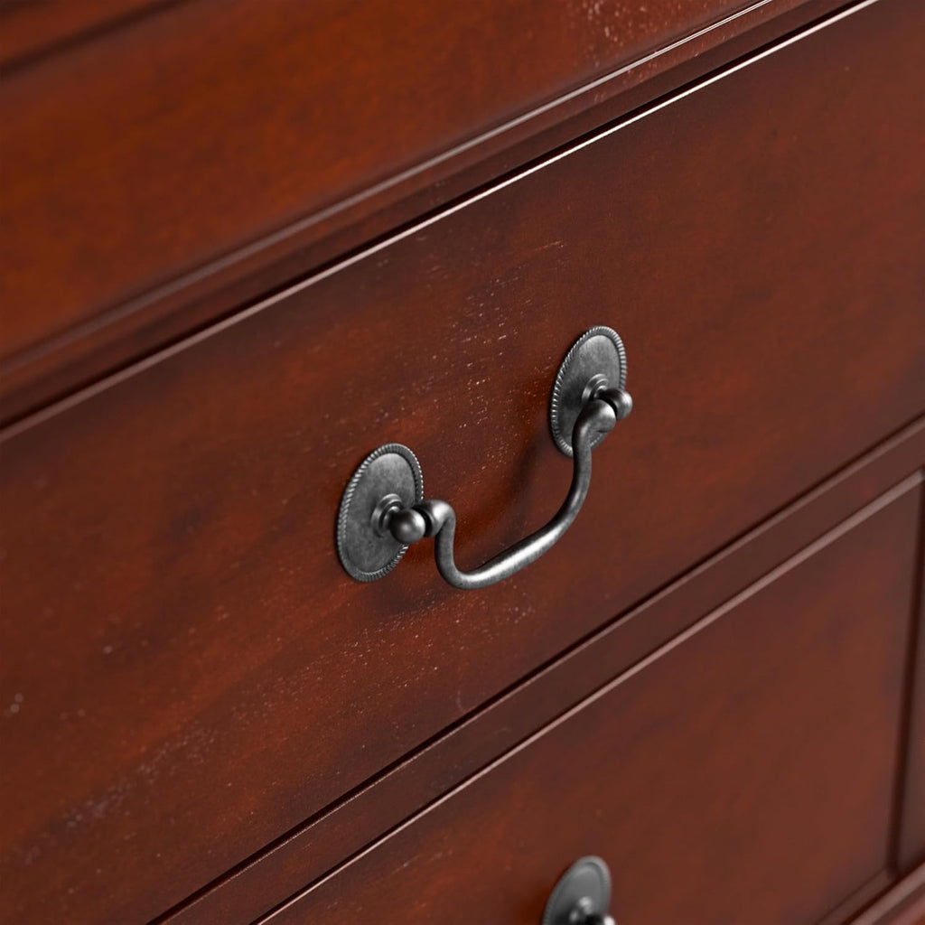 Dark Cherry 2 Drawer Solid Wood Nightstand Q6184