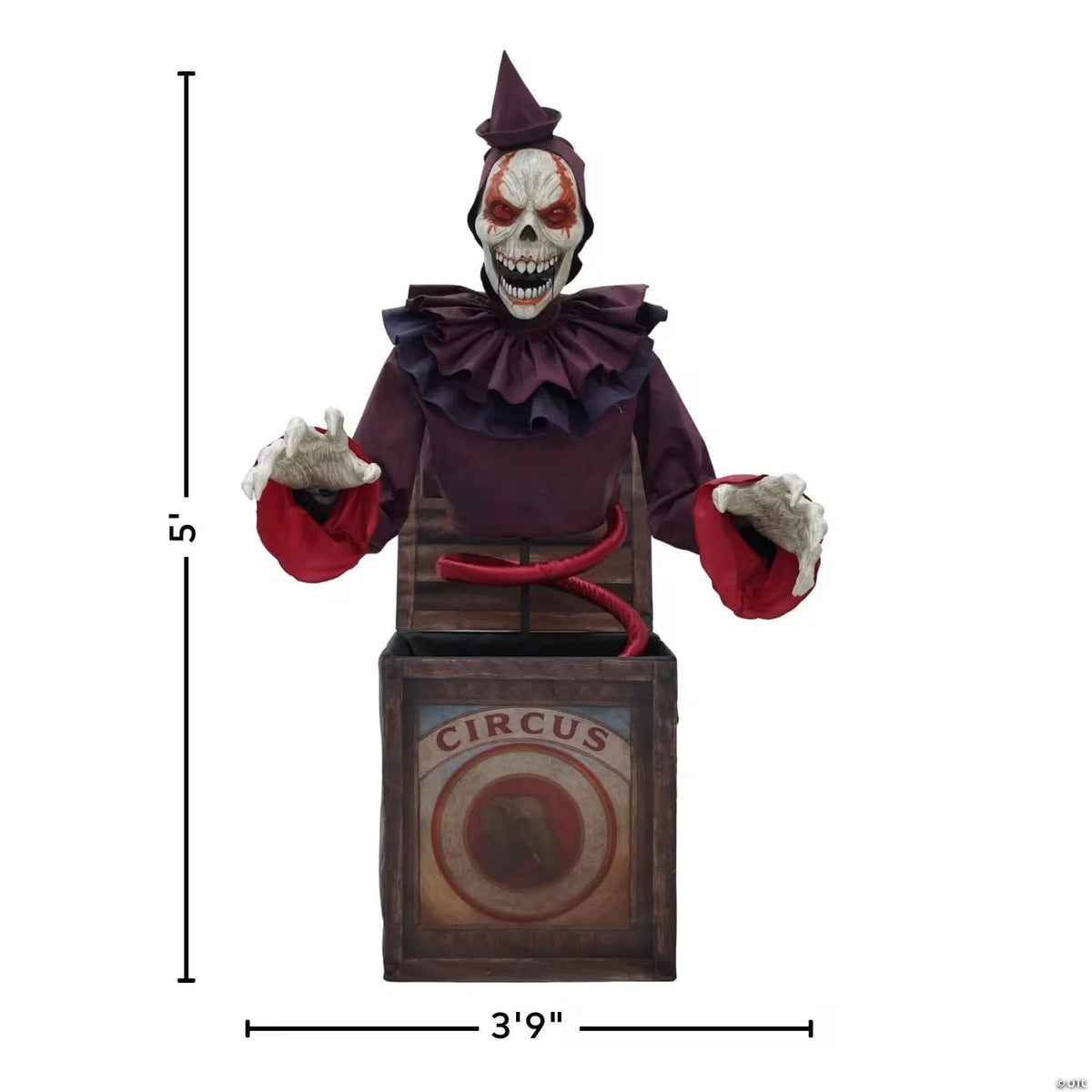 5 Ft. Skeleton Clown Halloween Decoration Z160