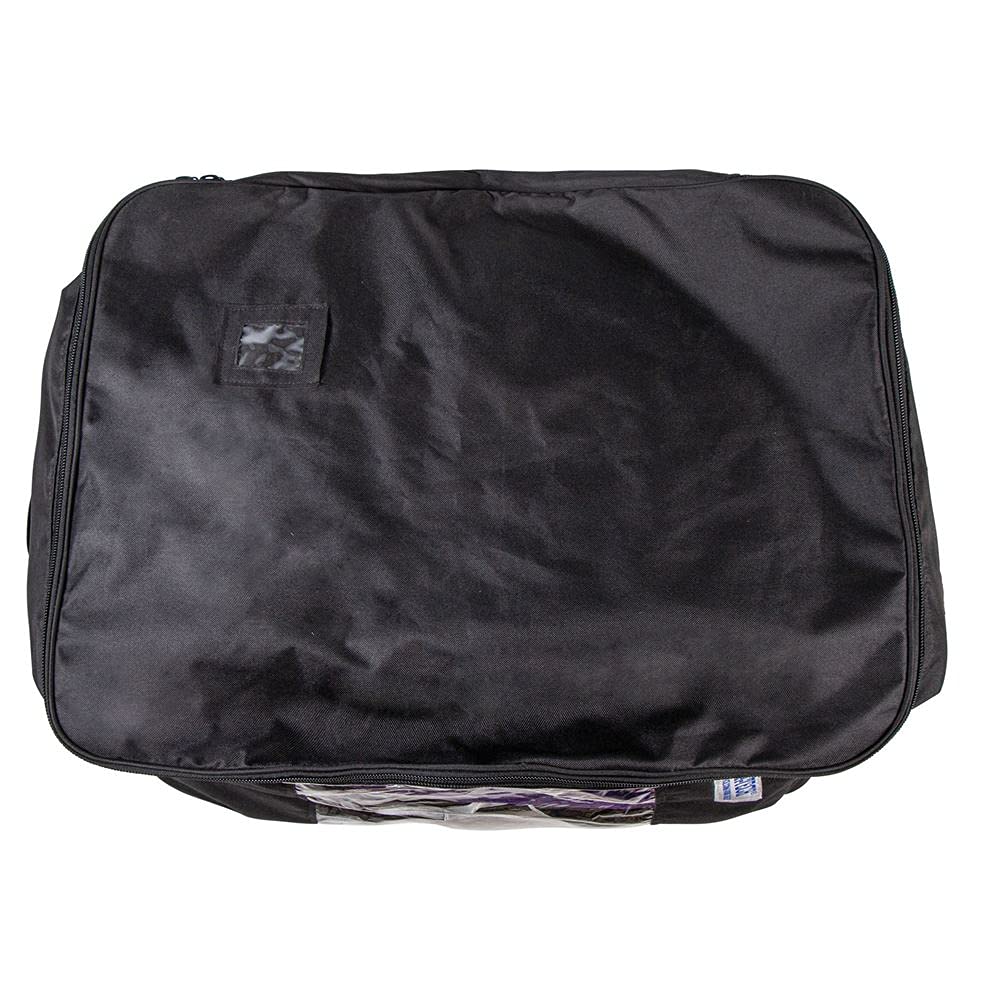 Black Nylon Lined Storage Bag with Three-Sided Zipper Q507673