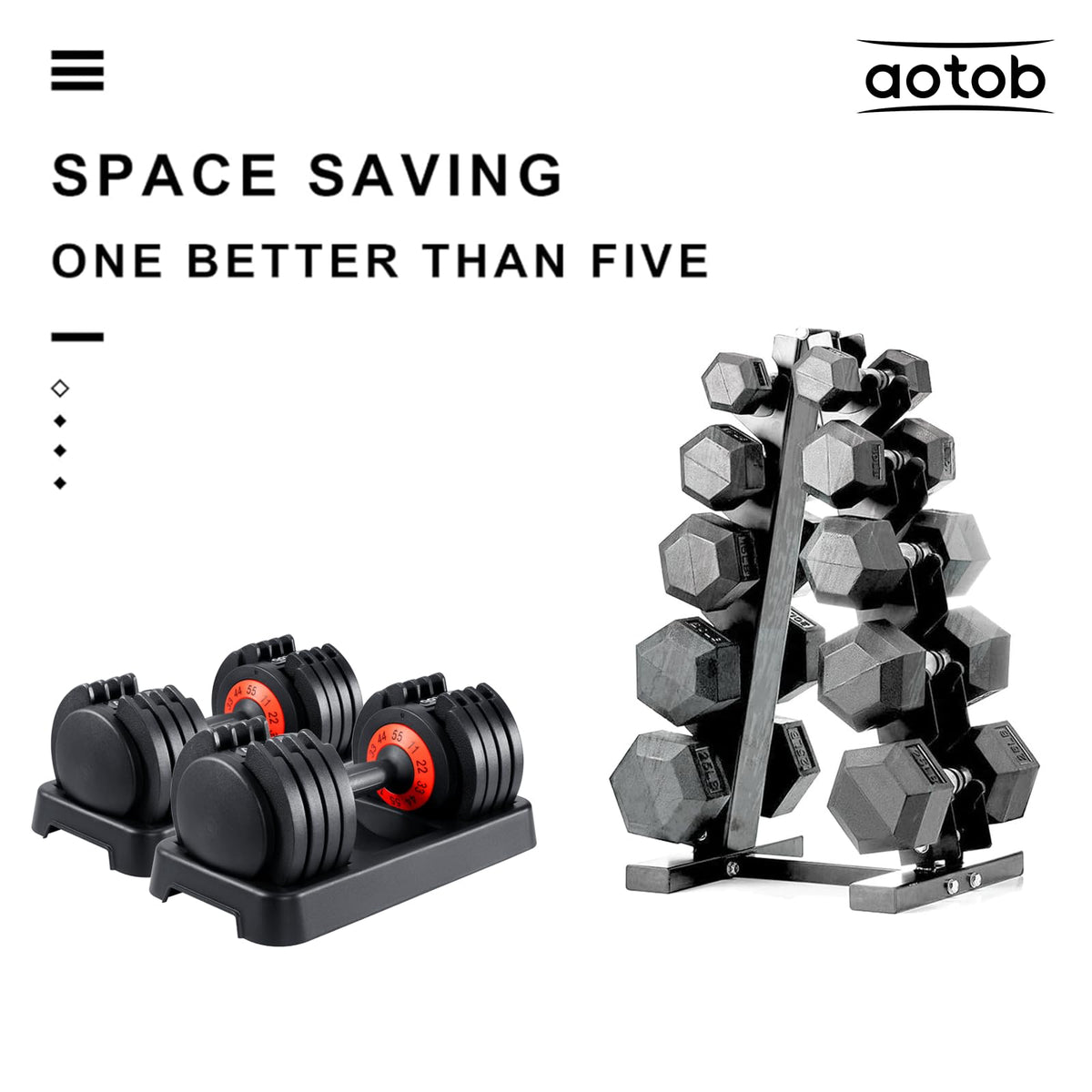 Adjustable Dumbbell Set 25/55 Lbs (Pair) M9500