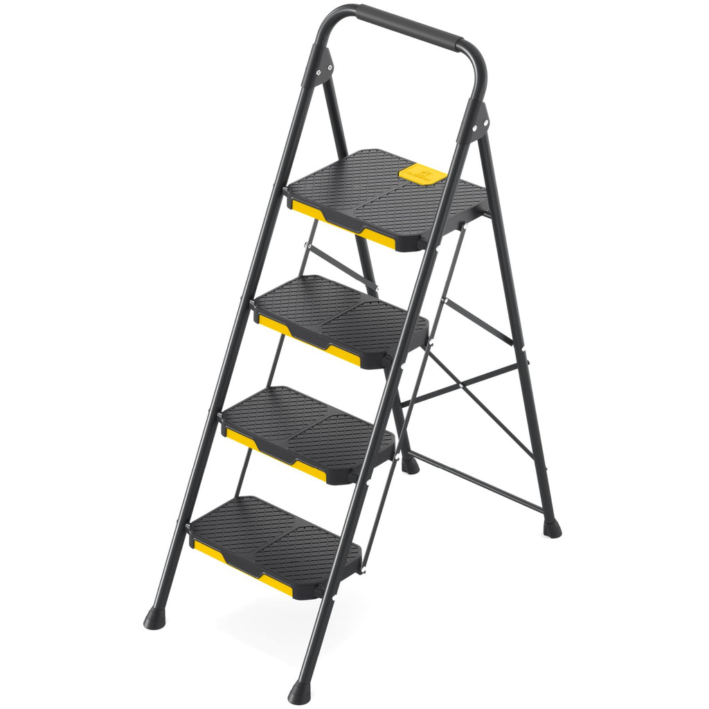 4 Step Steel Step Stool with Safe-Lock, Black S4901