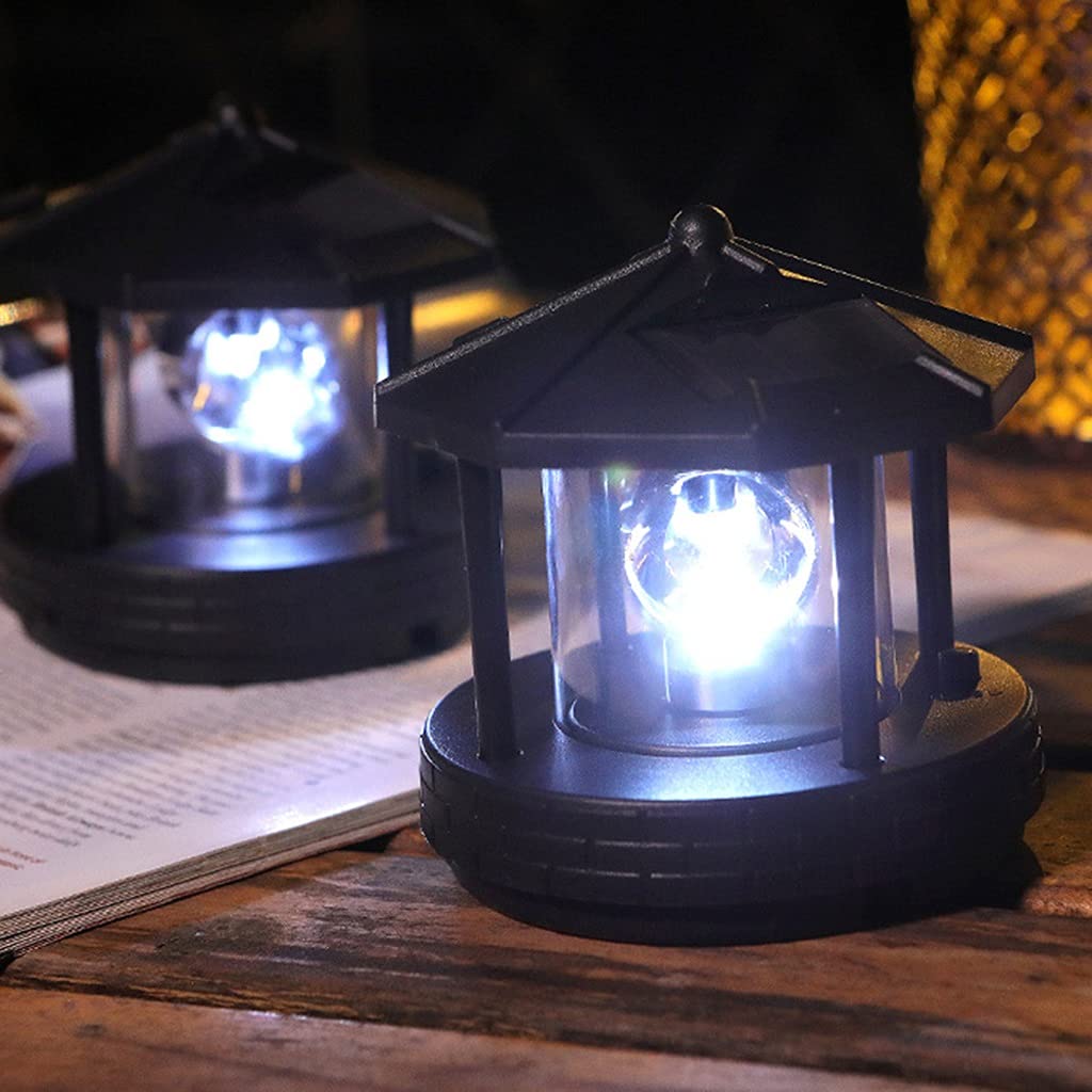2 Pieces Solar Powered Lighthouse Shape Light X17588