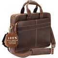 Full-Grain Leather Laptop Briefcase B42383