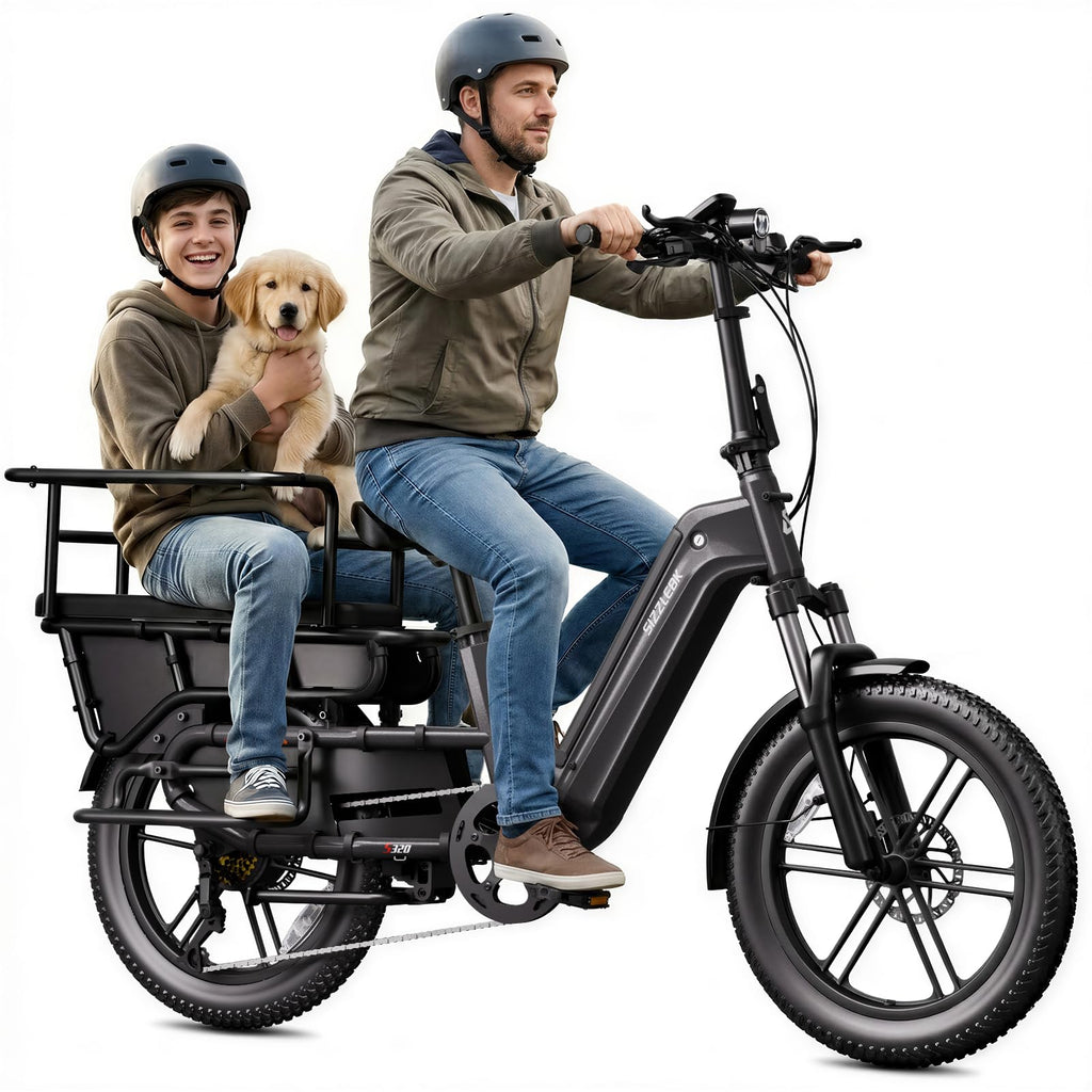 Electric Bike with Seat, 1500W Motor 20" Fat Tire, 48V 15Ah Battery V3641